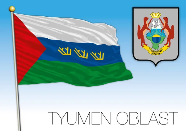 Tyumen oblast flag, Rússia — Vetor de Stock