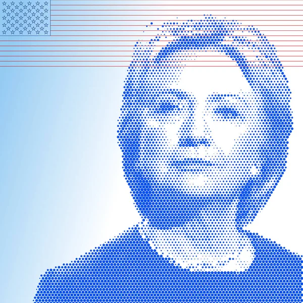 Vereinigte staaten - november 2016 - hillary clinton, kandidat für das präsidentenamt der vereinigten staaten von amerika — Stockvektor