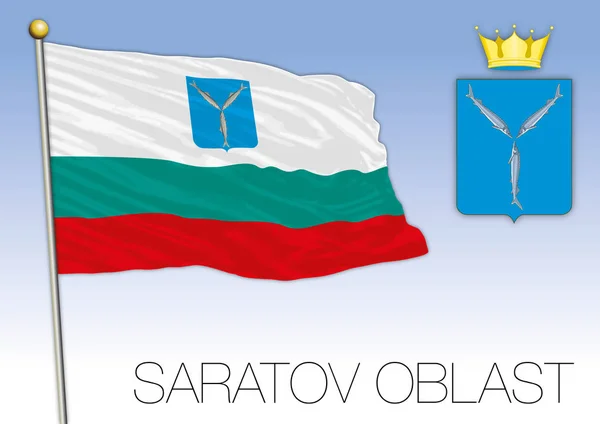Bandeira do oblast de Saratov, Rússia —  Vetores de Stock