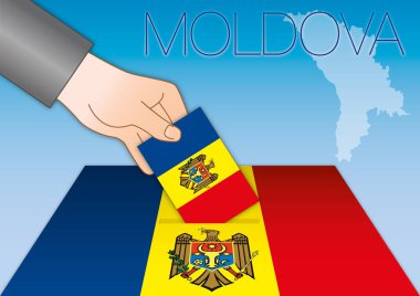 Moldova, seçimler, oy sandığı bayraklı