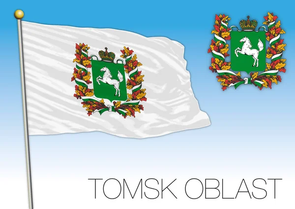 Bandera de Tomsk, Rusia — Vector de stock