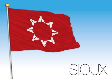Sioux Native population flag, North America clipart