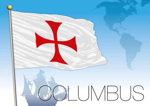 Christopher columbus caravella flagge — Stockvektor