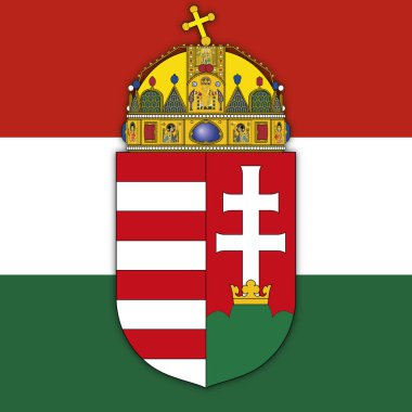 Hungary coat of arms and flag clipart