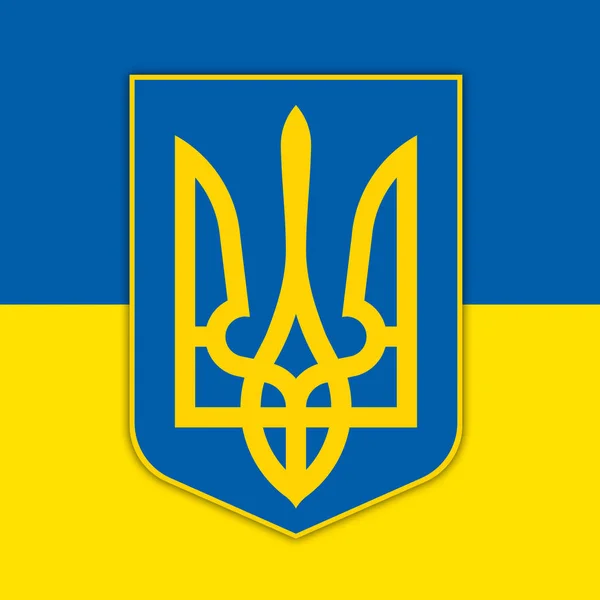 Wappen und Flagge der Ukraine — Stockvektor