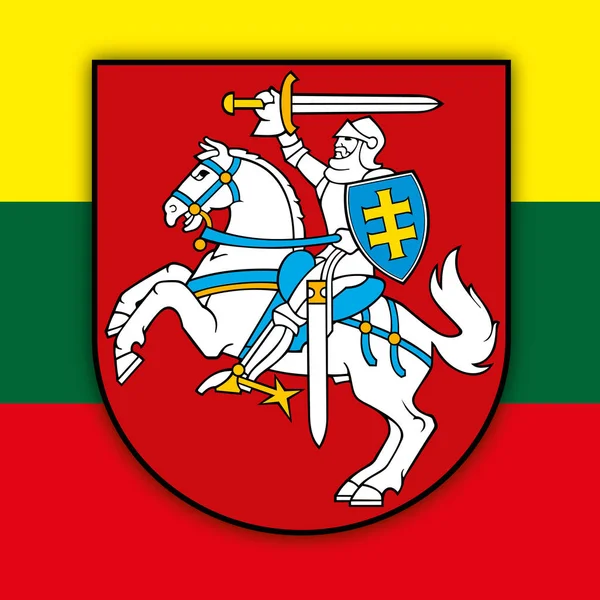 Lithuania coat of arms and flag — Stock Vector