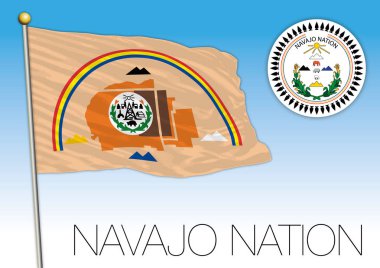 Navajo native population flag, north america  clipart