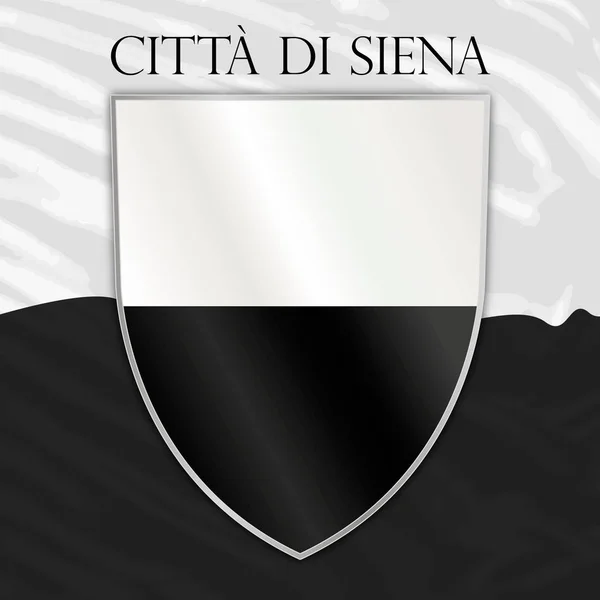 Siena coat of arms and flag — Stock Vector