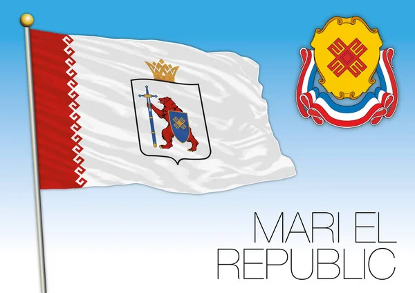 Mari el republic flag, russische föderation, russland — Stockvektor