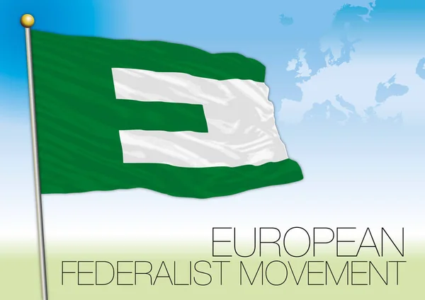 Bandiera e simboli del Movimento Federalista Europeo — Vettoriale Stock