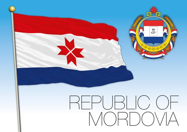 Bandera de Mordovia, Federación Rusa, Rusia — Archivo Imágenes Vectoriales