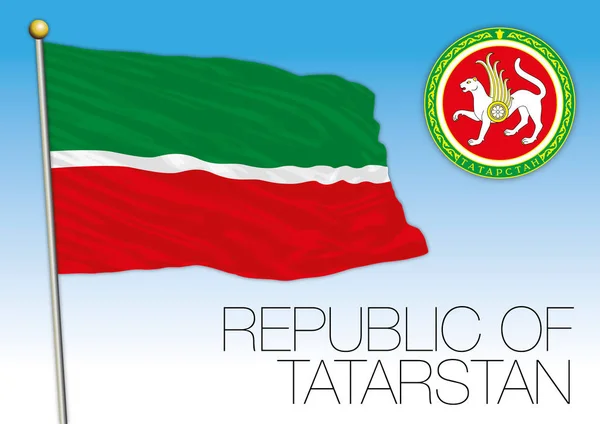 Bandeira da República do Tartaristão, Federação da Rússia, Rússia — Vetor de Stock