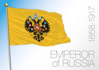 Russian historical flag, Empire of Russia, Romanov, 1858-1917 clipart