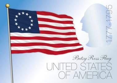 Betsy Ross US historical flag 1777 clipart