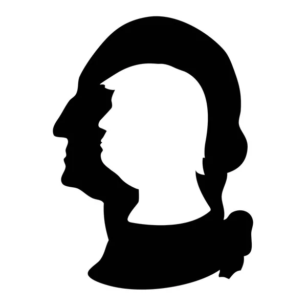 Silhouettes Donald Trump et George Washington — Image vectorielle