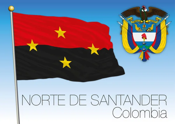 Ten noorden van de regionale vlag van Santander, Colombia — Stockvector