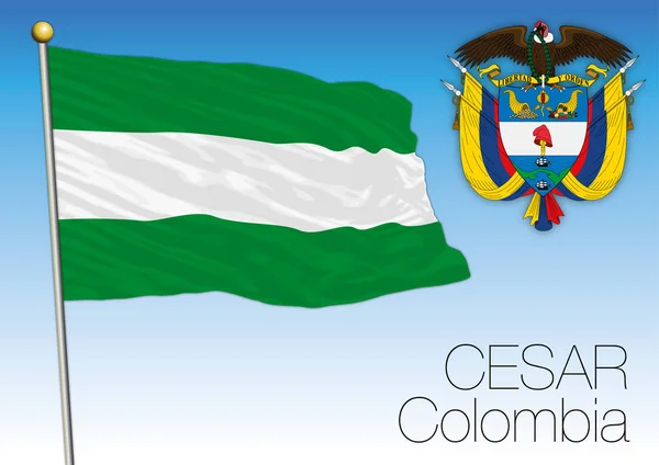 Cesar regionala flagga, Colombia — Stock vektor