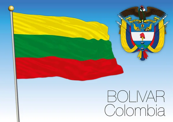 玻利瓦尔区旗、 哥伦比亚 — 图库矢量图片