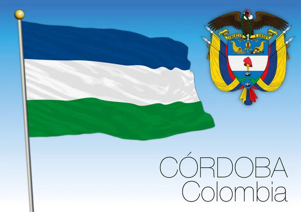코르도바 지역 플래그, 콜롬비아 — 스톡 벡터