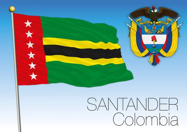 Bandera regional de Santander, Colombia — Vector de stock