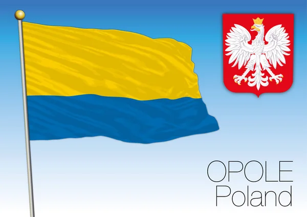 Bandera regional de Opole, Polonia — Vector de stock