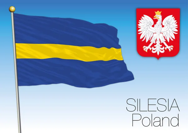 Regionala flagg-Schlesien, Polen — Stock vektor