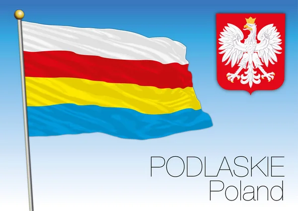 Podlaskie regionale Flagge, Polen — Stockvektor