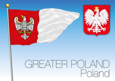 Greater Poland regional flag, Poland clipart