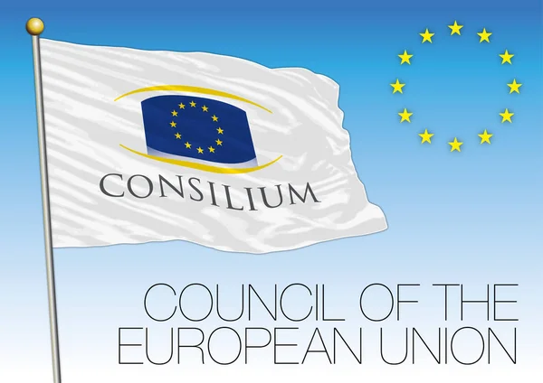 Consiglio dell'Unione europea Bandiera — Vettoriale Stock