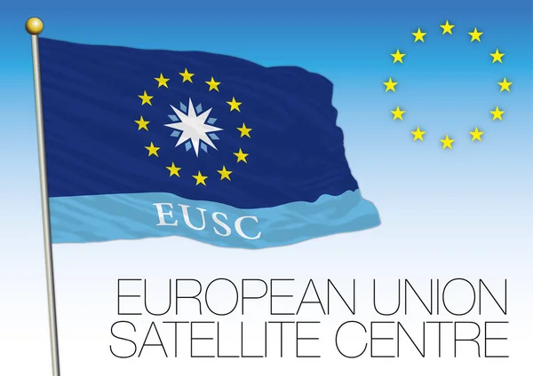 Прапор супутникового центру Європейського Союзу, Європейський Союз — стоковий вектор