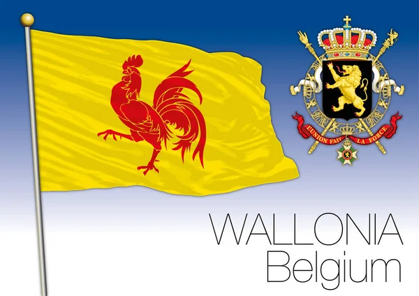 Bandera regional de Valonia, Bélgica — Vector de stock