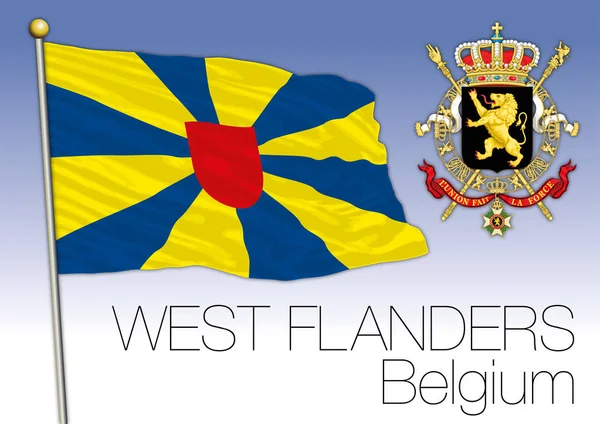 Drapeau régional de Flandre occidentale, Belgique — Image vectorielle