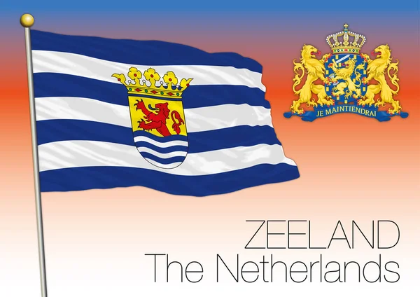 Zeeland regionale Flagge, Niederlande, Europäische Union — Stockvektor