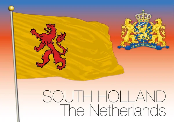 Regionale vlag van Zuid-Holland, Nederland — Stockvector