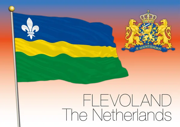 Flevoland regional flag, Países Bajos / Holanda, Unión Europea — Vector de stock
