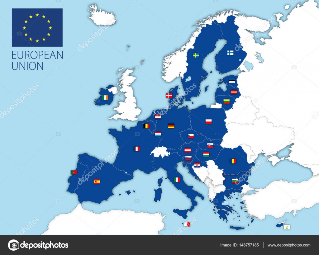 Europese Unie kaart met vlaggen — Stockvector © frizio ... Europese Unie kaart met vlaggen — Stockvector © frizio ...