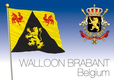 Walloon Brabant regional flag, Belgium clipart