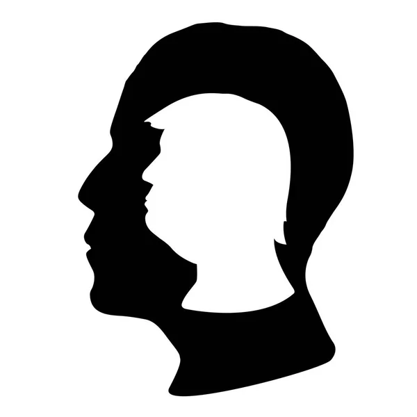 Silhouettes Barack Obama et Donald Trump — Image vectorielle