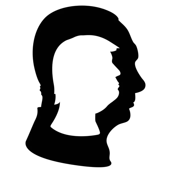 Silhouettes Vladimir Poutine et Donald Trump — Image vectorielle