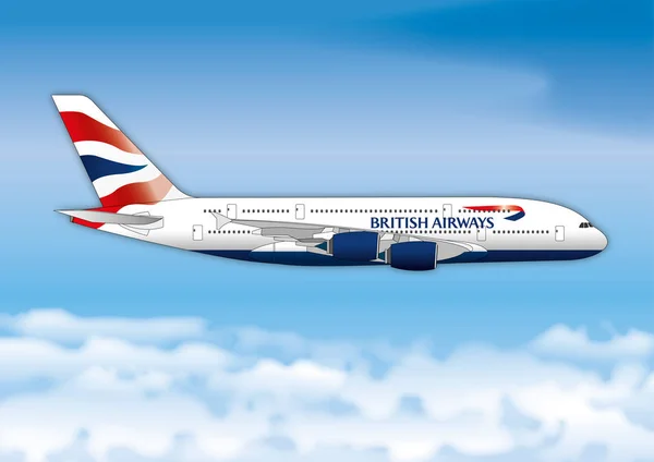 British Airways airline passenger line — Stock Vector
