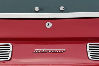 De Tomaso ayrıntı, klasik araba Koleksiyonu Sergisi Modena, İtalya