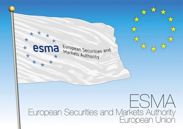 Bandiera dell'ESMA, Autorità europea degli strumenti finanziari e dei mercati, Unione europea — Vettoriale Stock