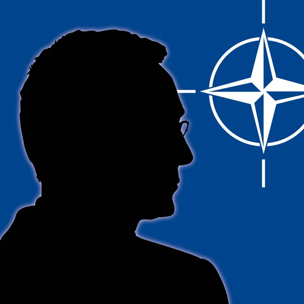 OSLO, NORVEGIA, GIUGNO 2017 - Jens Stoltenberg silhouette, segretario della NATO, Organizzazione del Trattato del Nord Atlantico — Vettoriale Stock