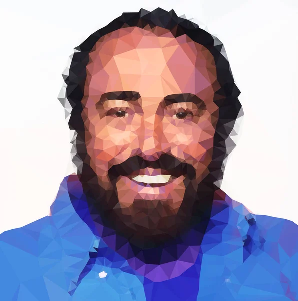 Luciano Pavarotti mesh illüstrasyon ve portre, grafik hazırlama — Stok fotoğraf