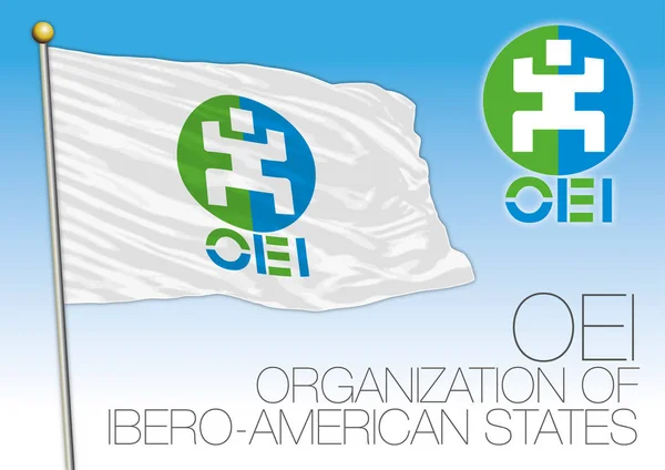 OEI Organization of Ibero-American States flag — Stock Vector