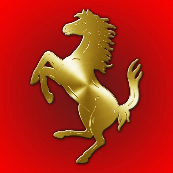 Лошадиный символ автомобилей Ferrari, Италия — стоковое фото