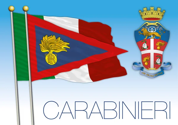 Carabinieri, banner en vlag van de Italiaanse Republiek — Stockvector