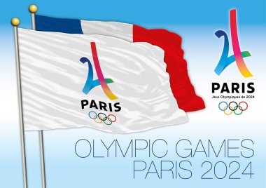 Olimpiyat Oyunları Paris 2024 bayrak ve logosu