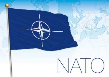 NATO bayrağı ve Atlantik deniz harita, Kuzey Atlantik Antlaşması Örgütü