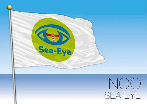 Bandiera di Sea Eye, Organizzazione non governativa internazionale — Vettoriale Stock